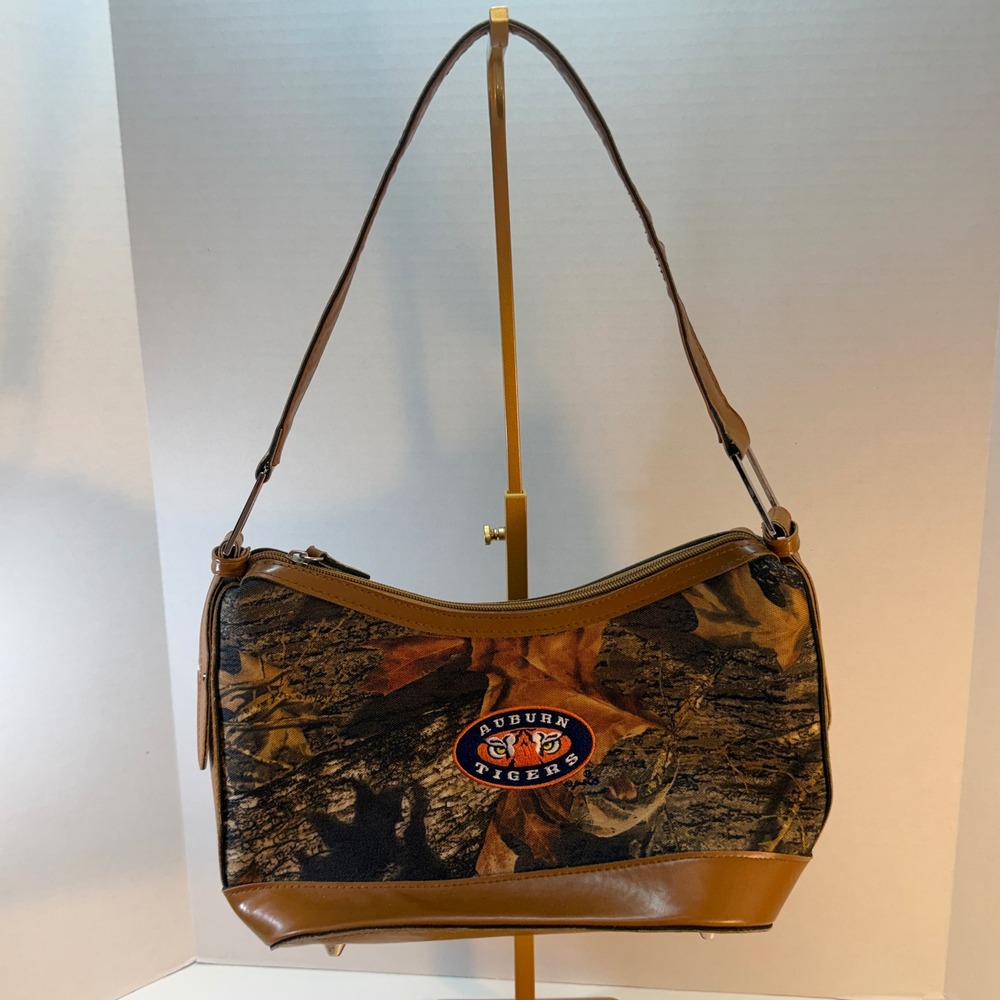 Auburn Tigers Shoulder Bag Women Brown Camo NCAA Game Day Canvas Purse